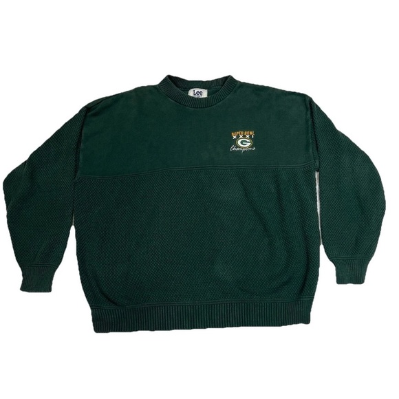 Vintage Green Bay Packers Super Bowl XXXI Knit Sweater Lee Sport 2XL